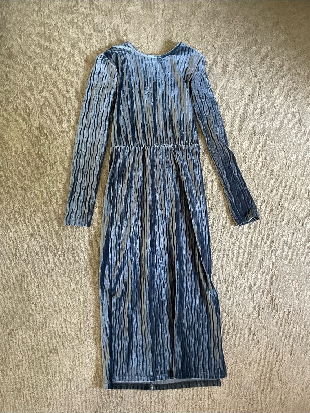 Glamorous Blue Striped Long Sleeve Maxi Dress